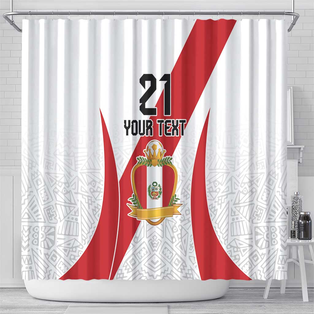 Peru Football Custom Shower Curtain La Bicolor Arriba Peru LT9