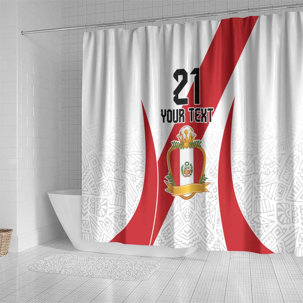 Peru Football Custom Shower Curtain La Bicolor Arriba Peru LT9