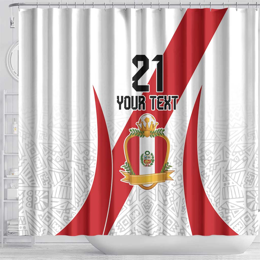 Peru Football Custom Shower Curtain La Bicolor Arriba Peru LT9