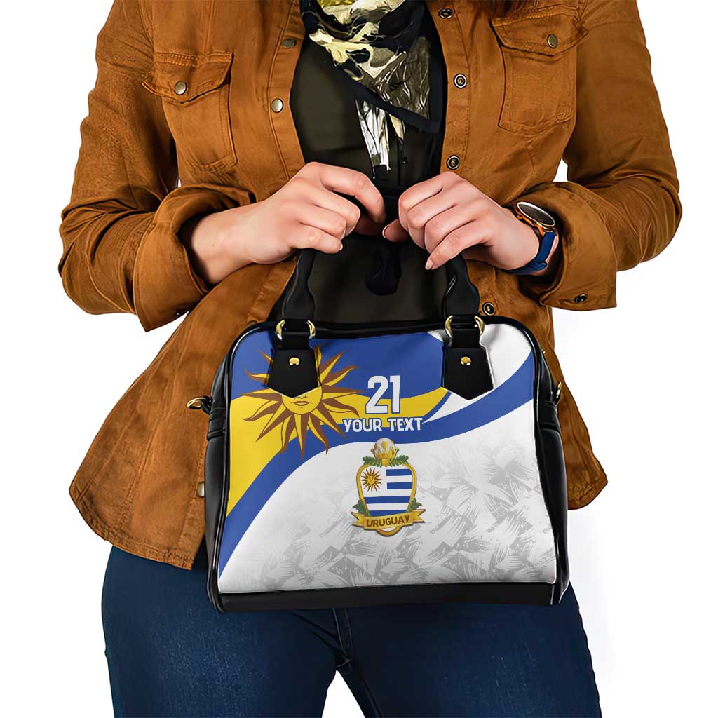 Uruguay Football Custom Shoulder Handbag La Celeste Sol de Mayo Motif LT9