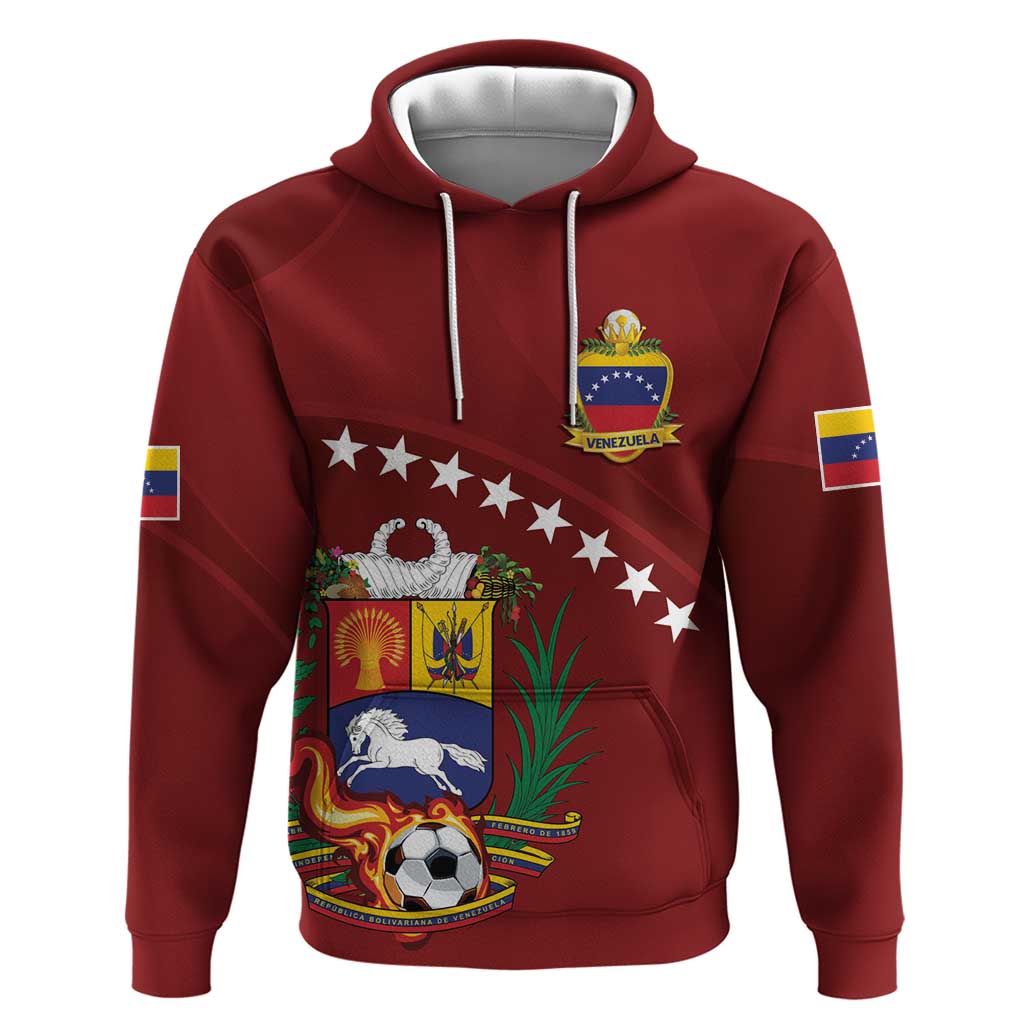 Venezuela Football Custom Hoodie La Vinotinto Red Wine Coat of Arms LT9