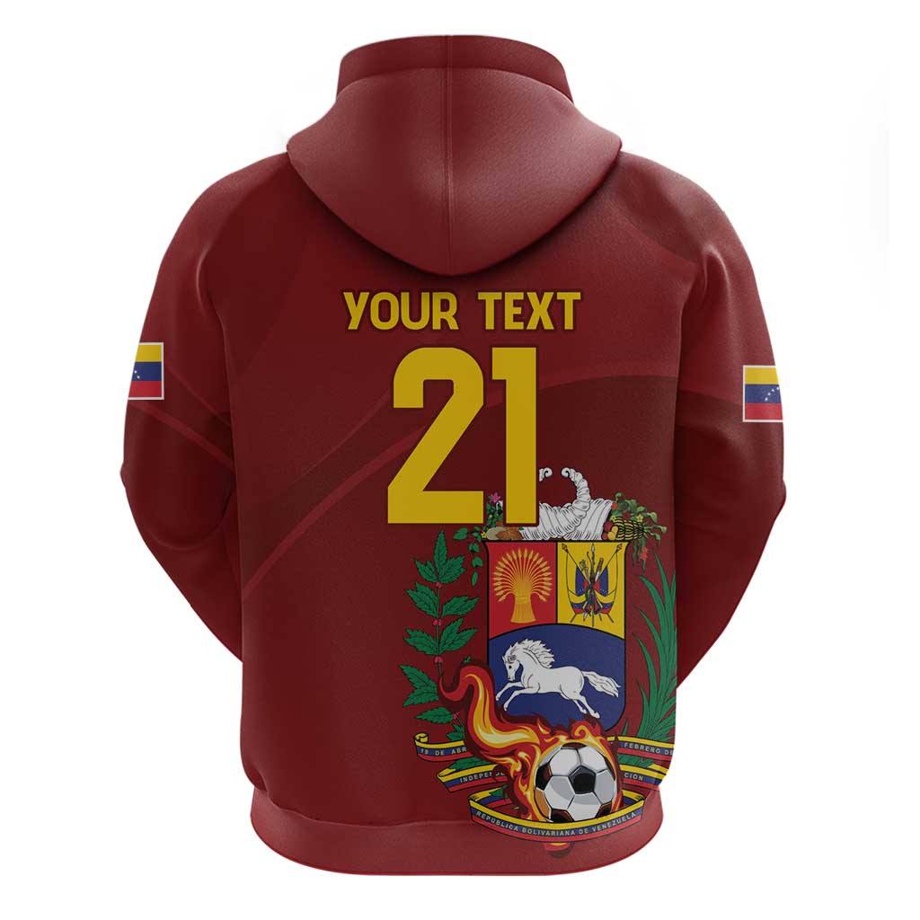 Venezuela Football Custom Hoodie La Vinotinto Red Wine Coat of Arms LT9
