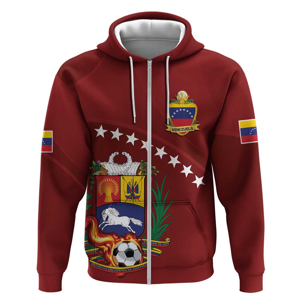 Venezuela Football Custom Hoodie La Vinotinto Red Wine Coat of Arms LT9