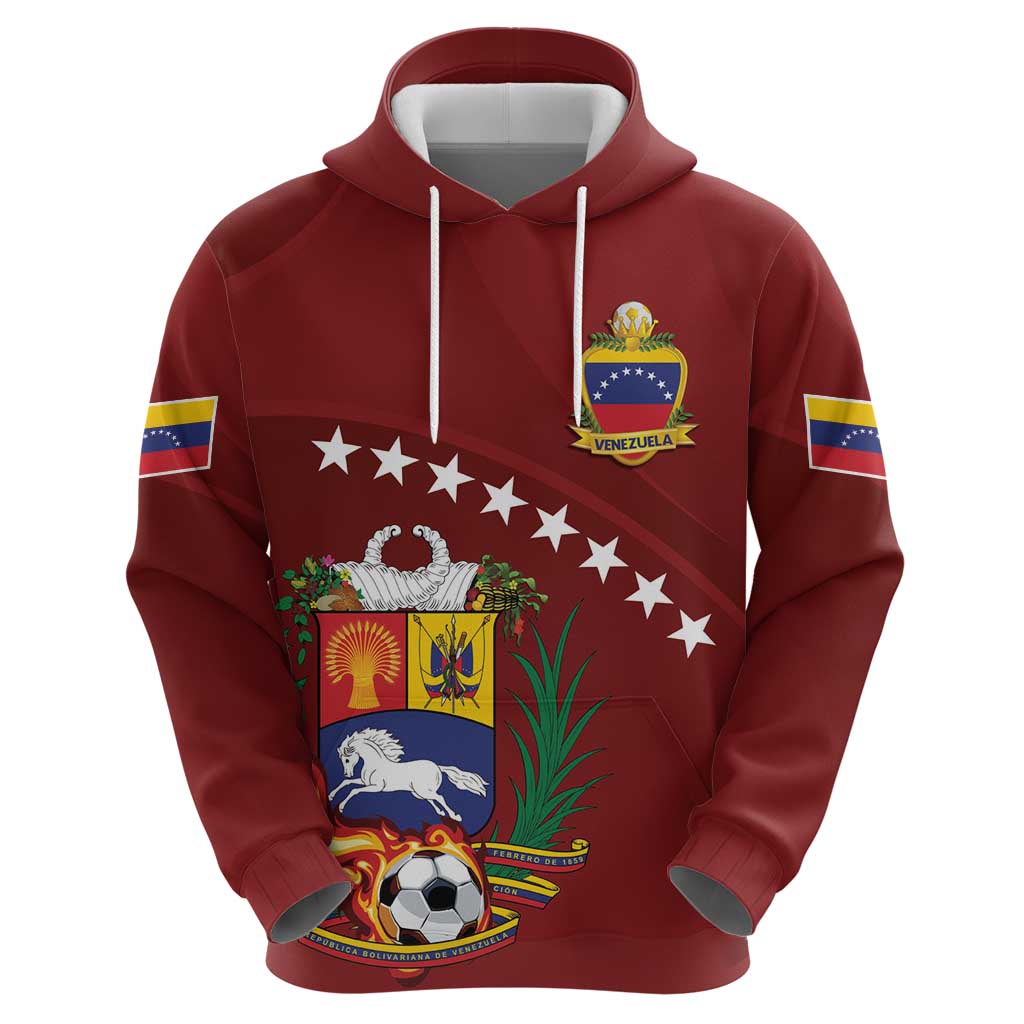 Venezuela Football Custom Hoodie La Vinotinto Red Wine Coat of Arms LT9