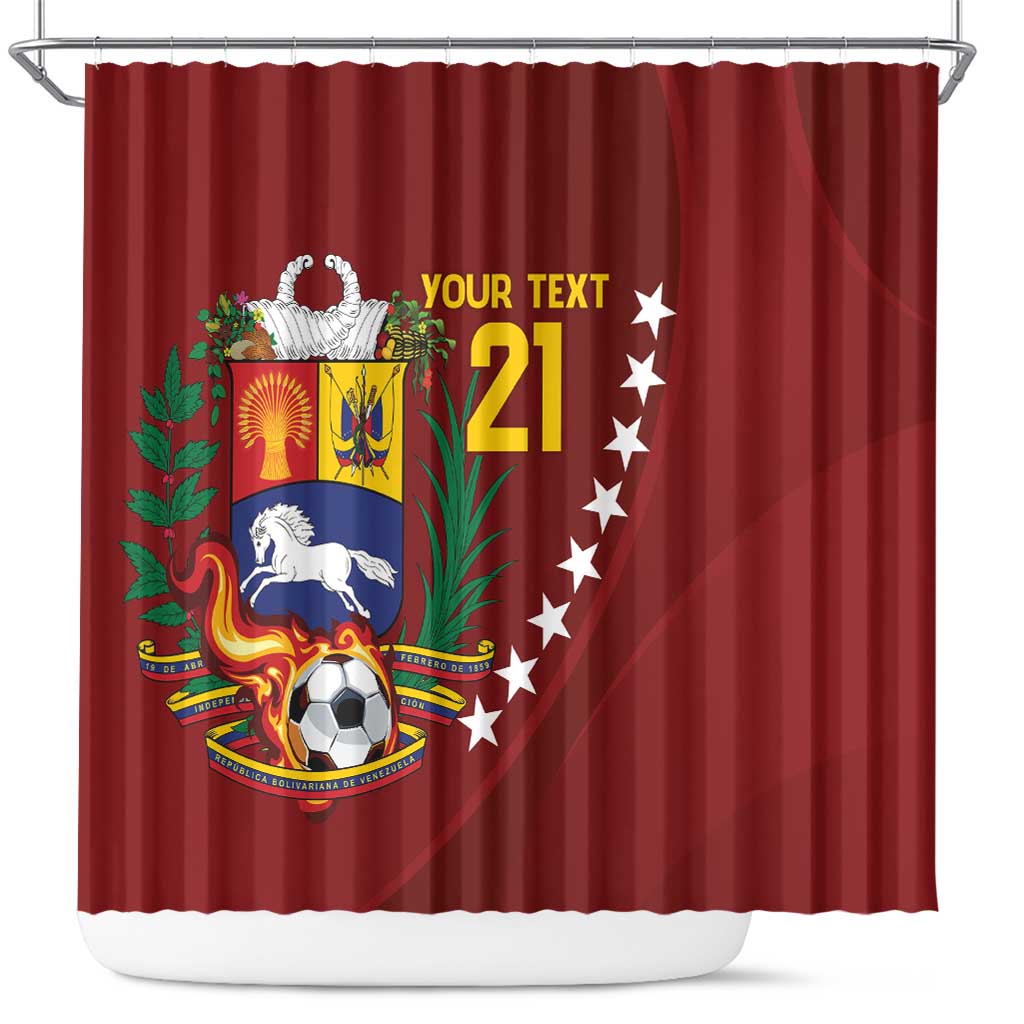 Venezuela Football Custom Shower Curtain La Vinotinto Red Wine Coat of Arms LT9