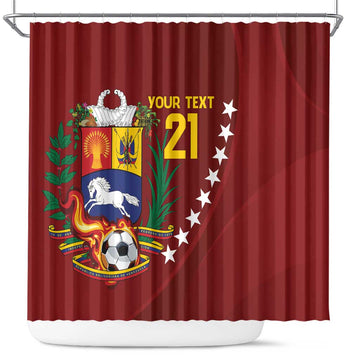 Venezuela Football Custom Shower Curtain La Vinotinto Red Wine Coat of Arms LT9
