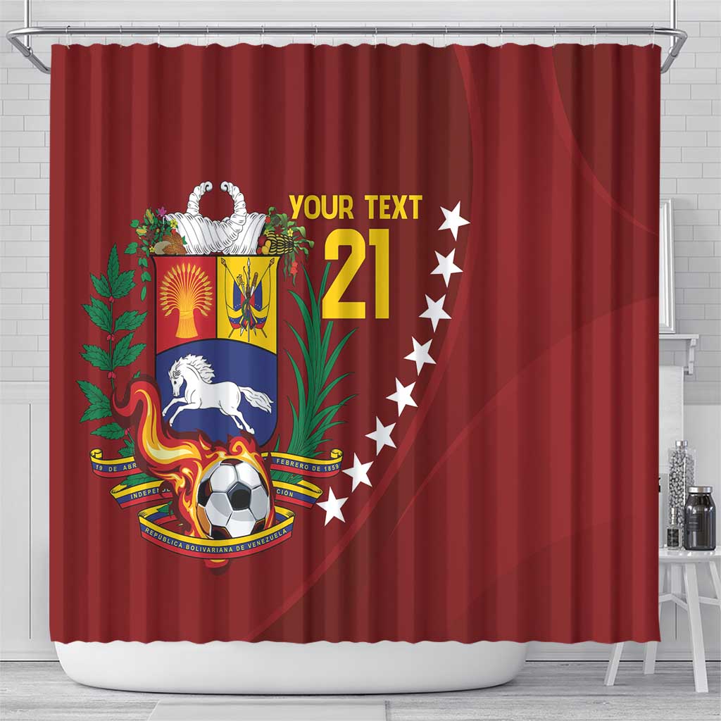 Venezuela Football Custom Shower Curtain La Vinotinto Red Wine Coat of Arms LT9