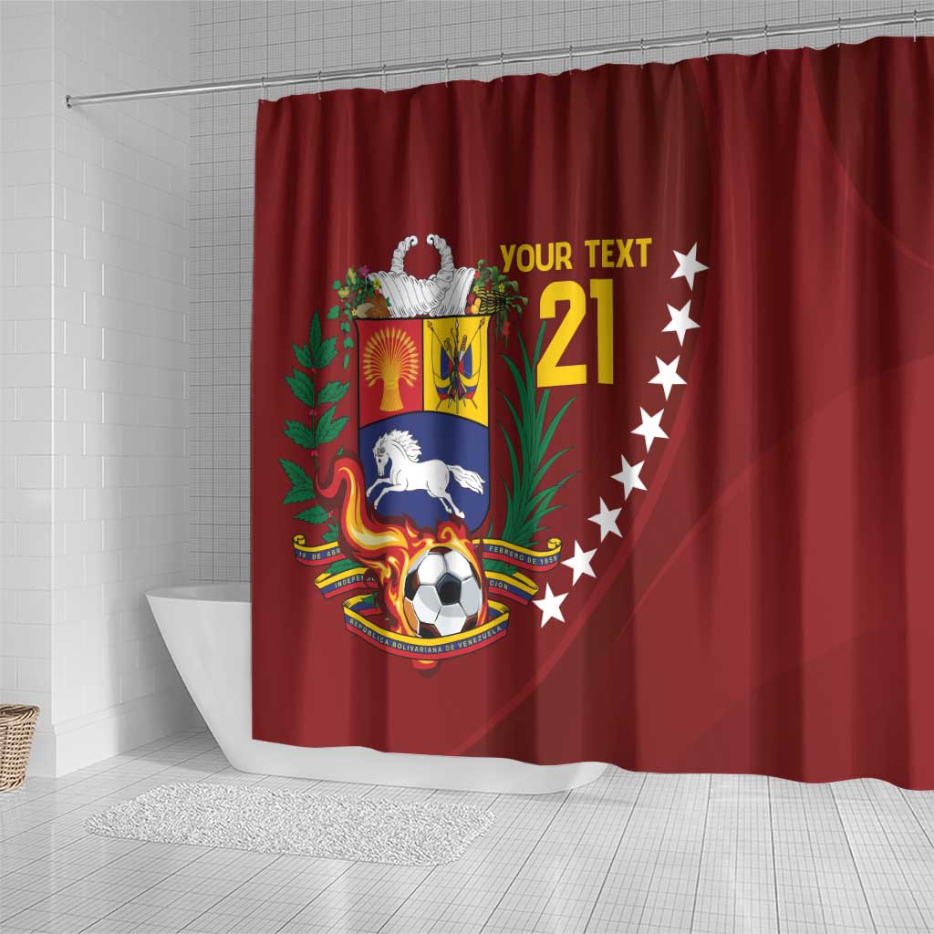 Venezuela Football Custom Shower Curtain La Vinotinto Red Wine Coat of Arms LT9