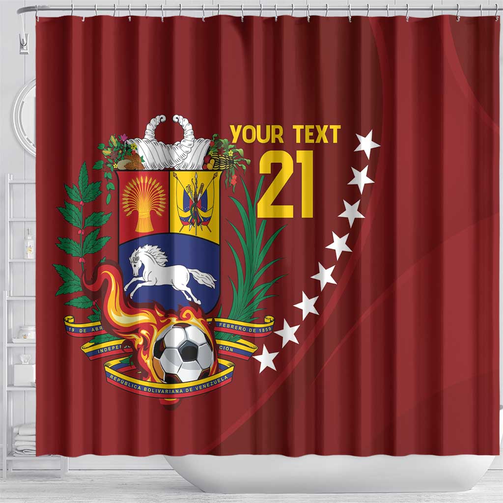 Venezuela Football Custom Shower Curtain La Vinotinto Red Wine Coat of Arms LT9