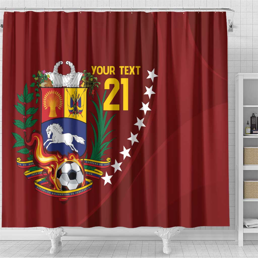 Venezuela Football Custom Shower Curtain La Vinotinto Red Wine Coat of Arms LT9