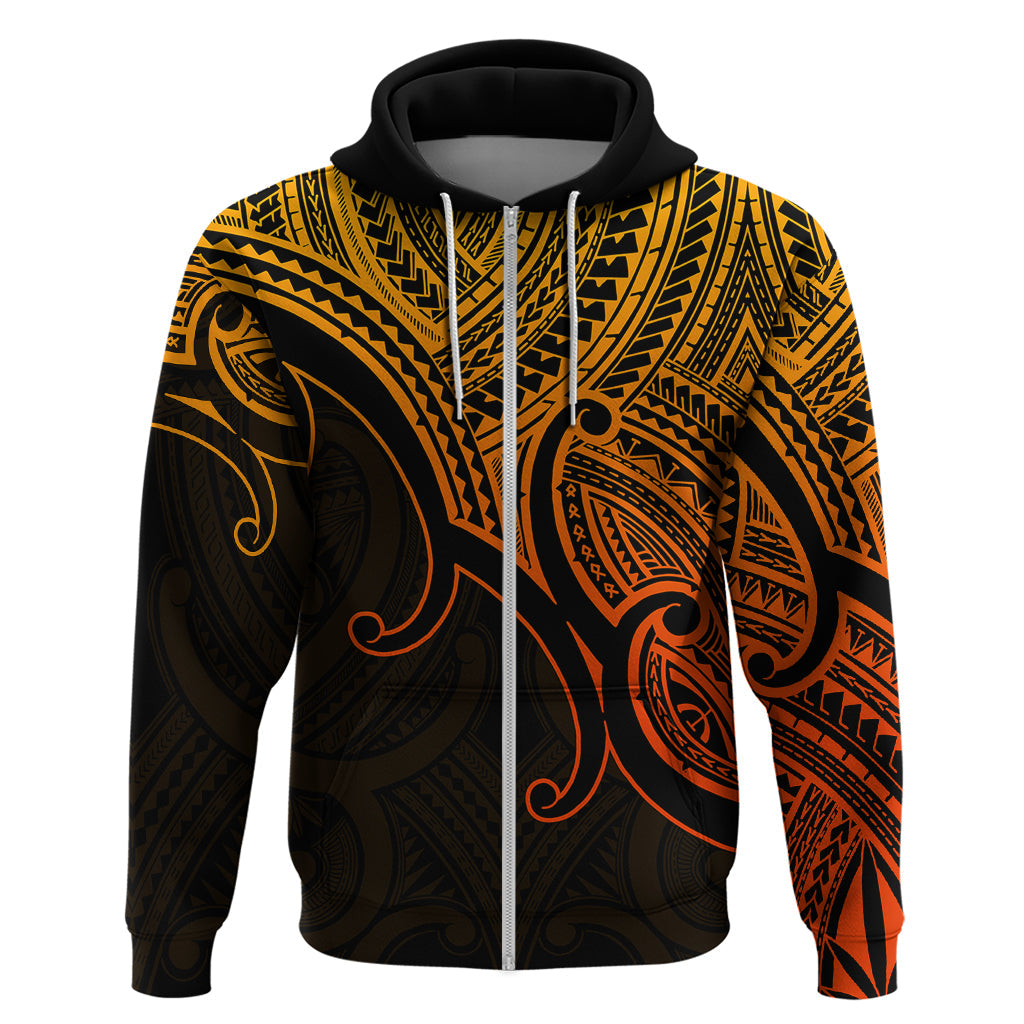 Aotearoa Polynesian Hoodie with Maori Koru Gold LT9
