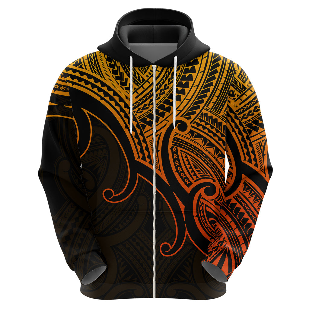 Aotearoa Polynesian Hoodie with Maori Koru Gold LT9