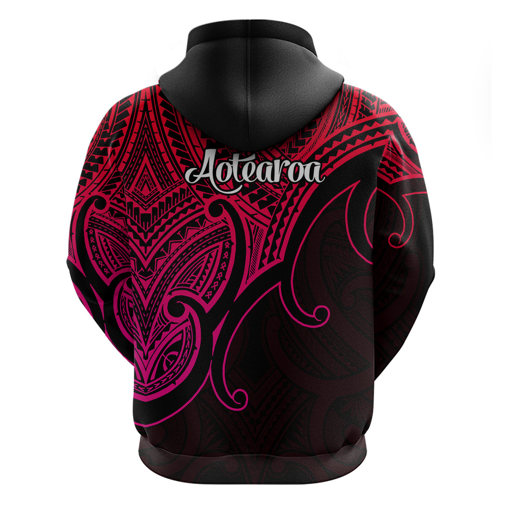 Aotearoa Polynesian Hoodie with Maori Koru Pink LT9