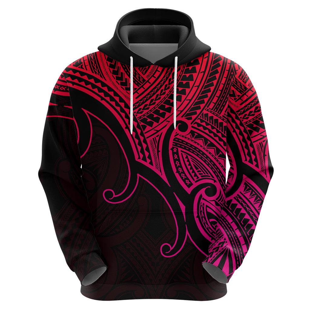 Aotearoa Polynesian Hoodie with Maori Koru Pink LT9