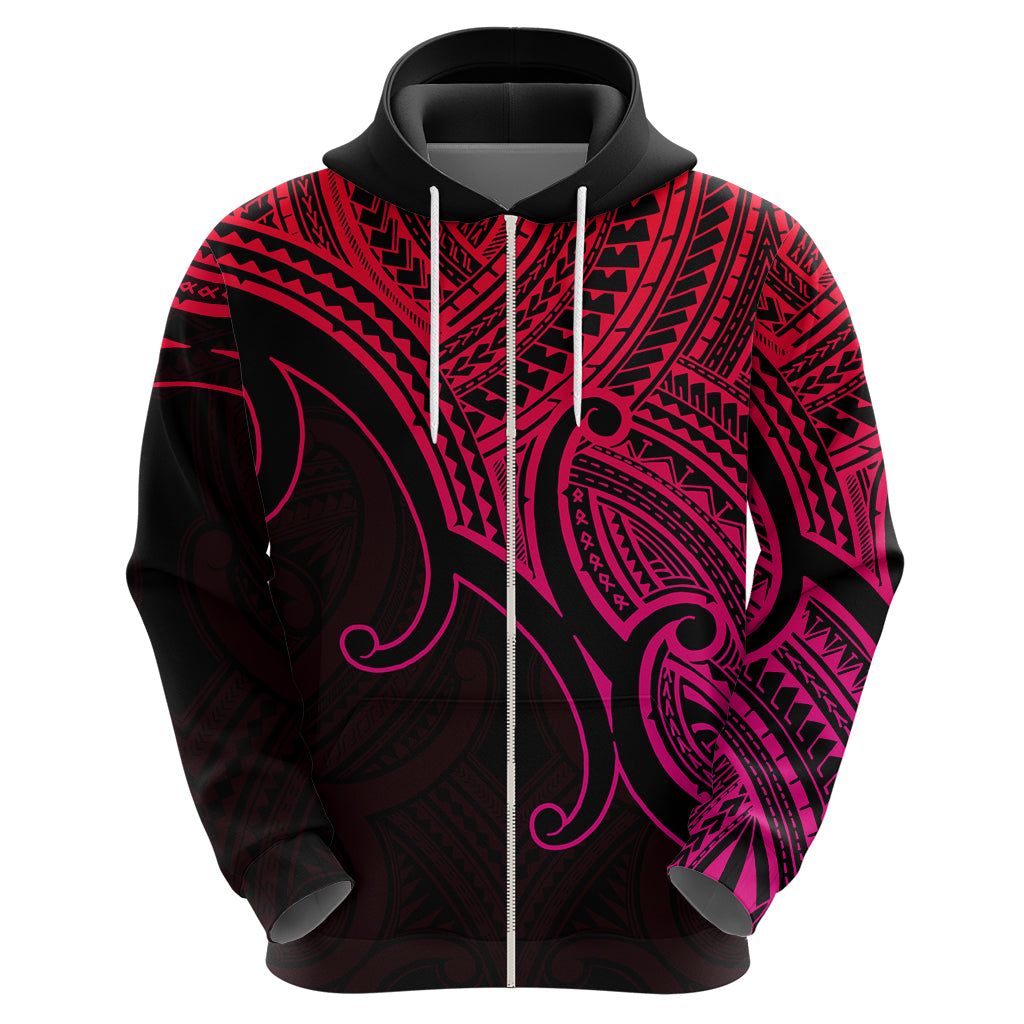 Aotearoa Polynesian Hoodie with Maori Koru Pink LT9