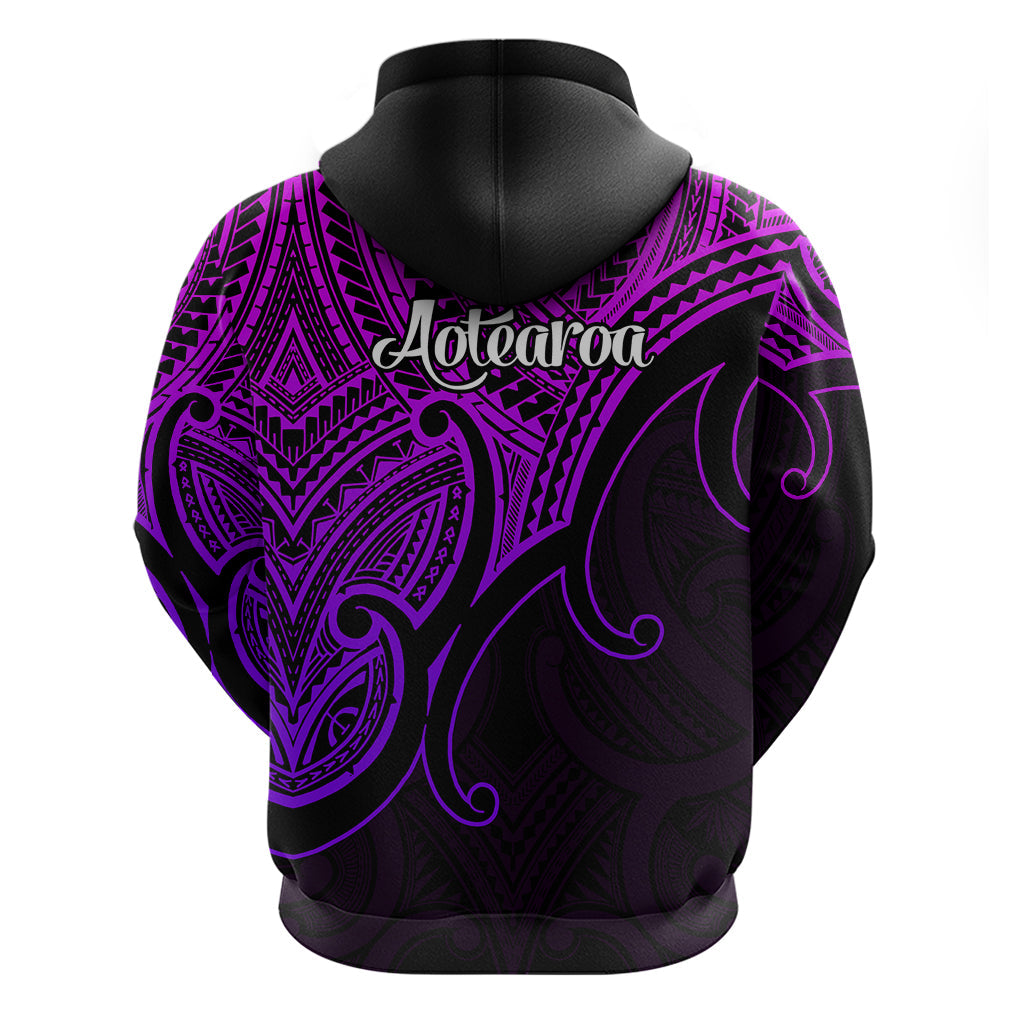 Aotearoa Polynesian Hoodie with Maori Koru Purple LT9