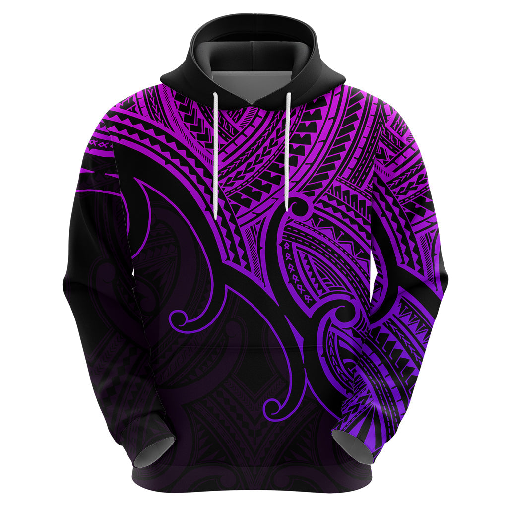 Aotearoa Polynesian Hoodie with Maori Koru Purple LT9
