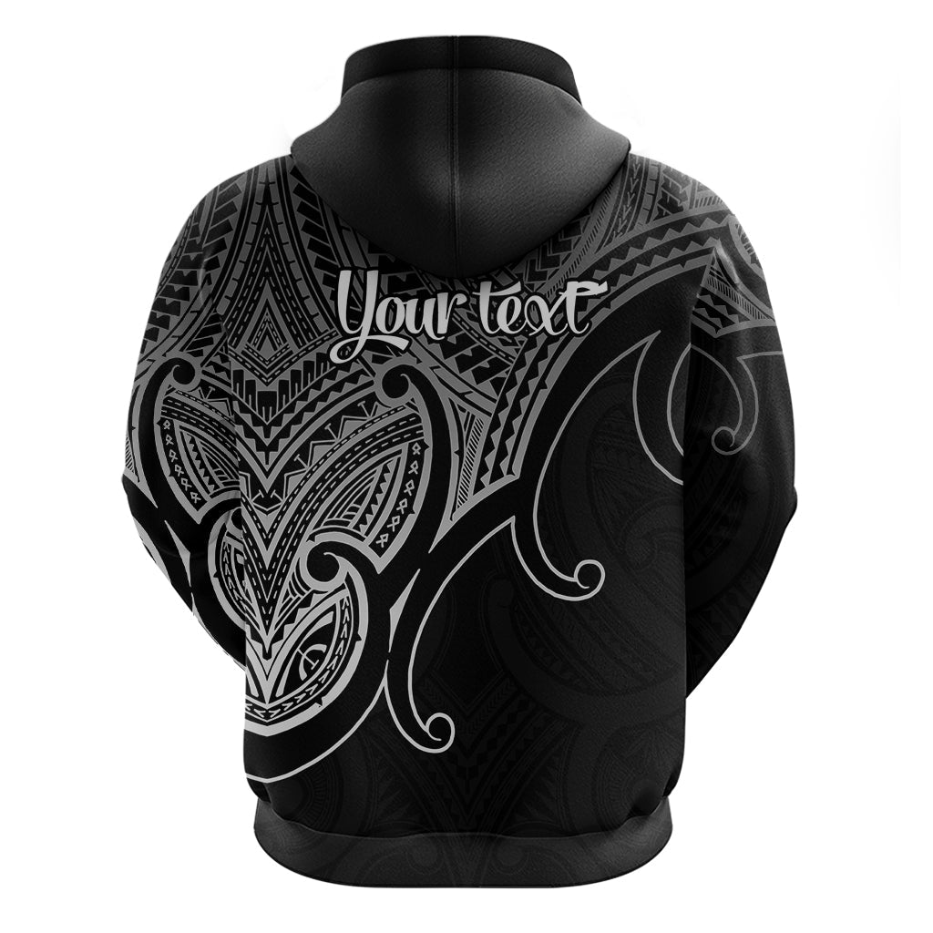 Custom Aotearoa Polynesian Hoodie with Maori Koru Black LT9