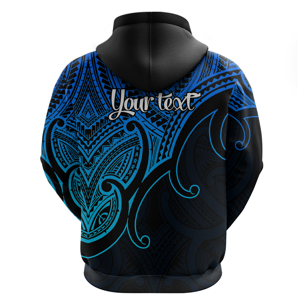 Custom Aotearoa Polynesian Hoodie with Maori Koru Blue LT9