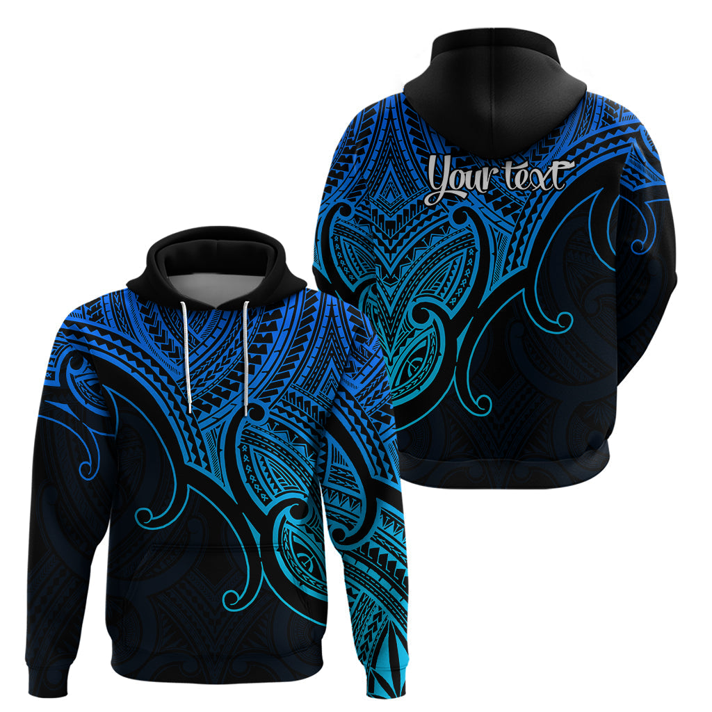 Custom Aotearoa Polynesian Hoodie with Maori Koru Blue LT9