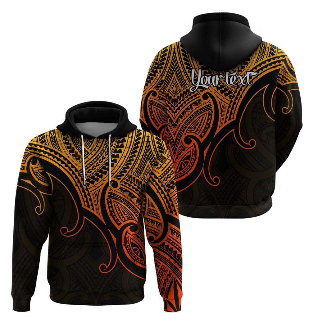Custom Aotearoa Polynesian Hoodie with Maori Koru Gold LT9