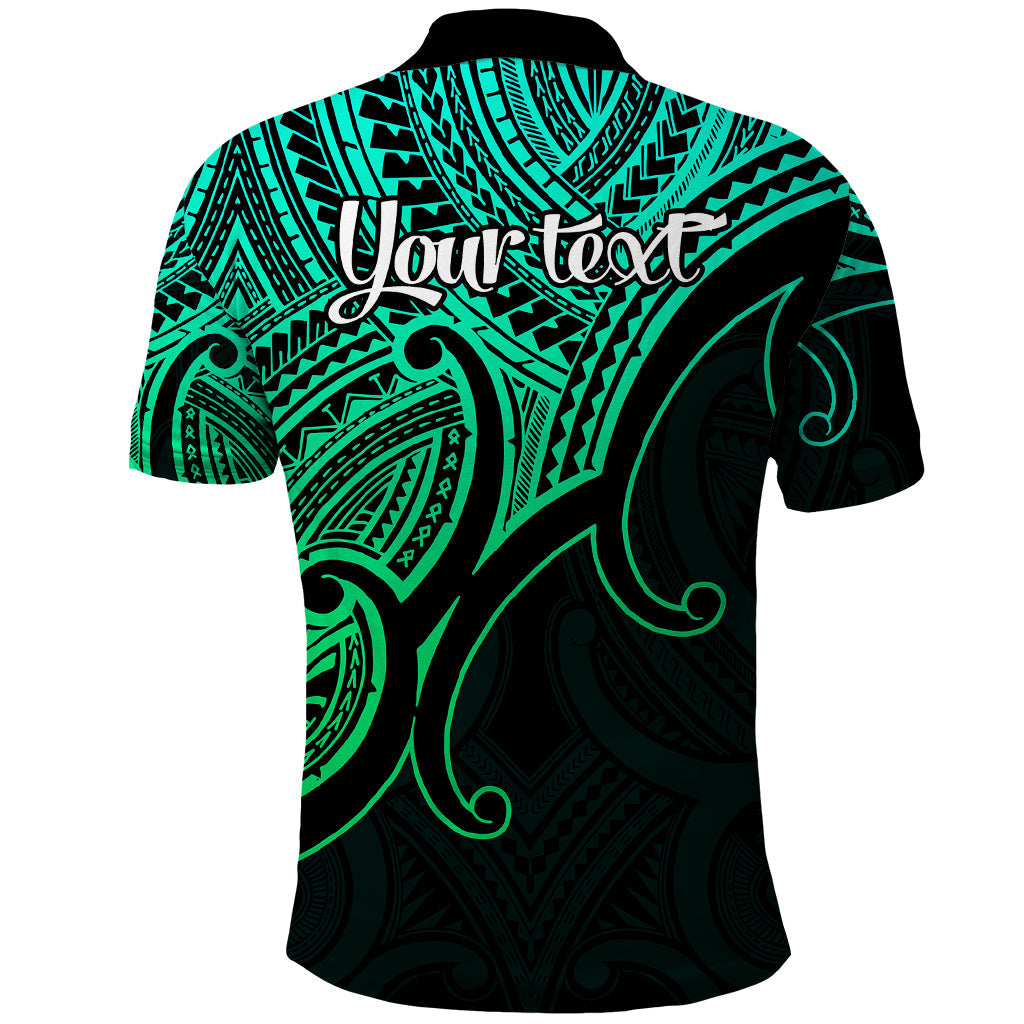 Custom Aotearoa Polynesian Polo Shirt with Maori Koru Green LT9