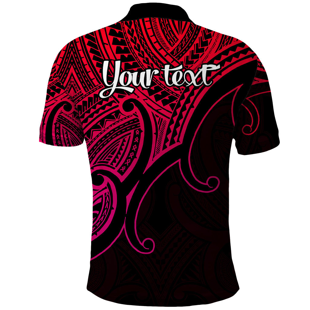 Custom Aotearoa Polynesian Polo Shirt with Maori Koru Pink LT9