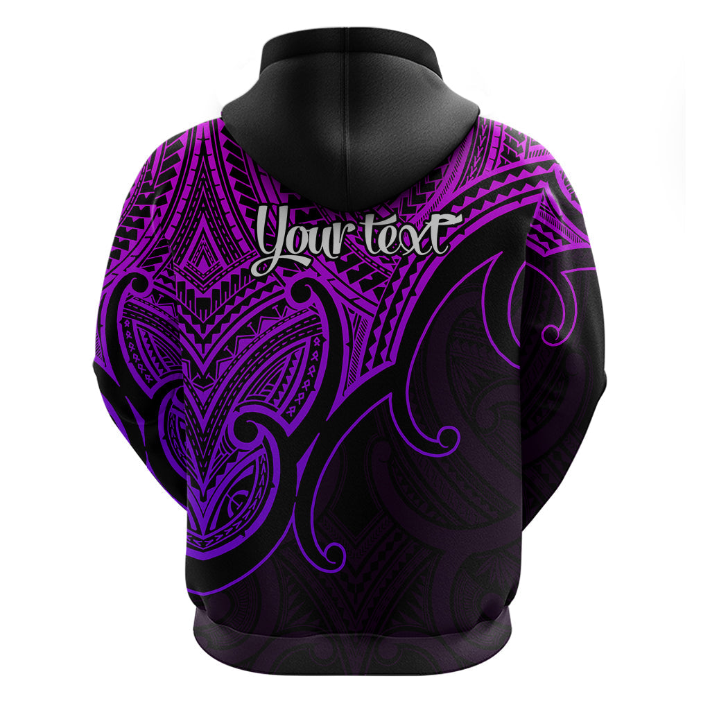 Custom Aotearoa Polynesian Hoodie with Maori Koru Purple LT9