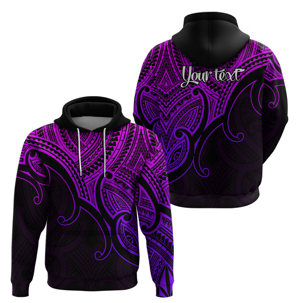 Custom Aotearoa Polynesian Hoodie with Maori Koru Purple LT9