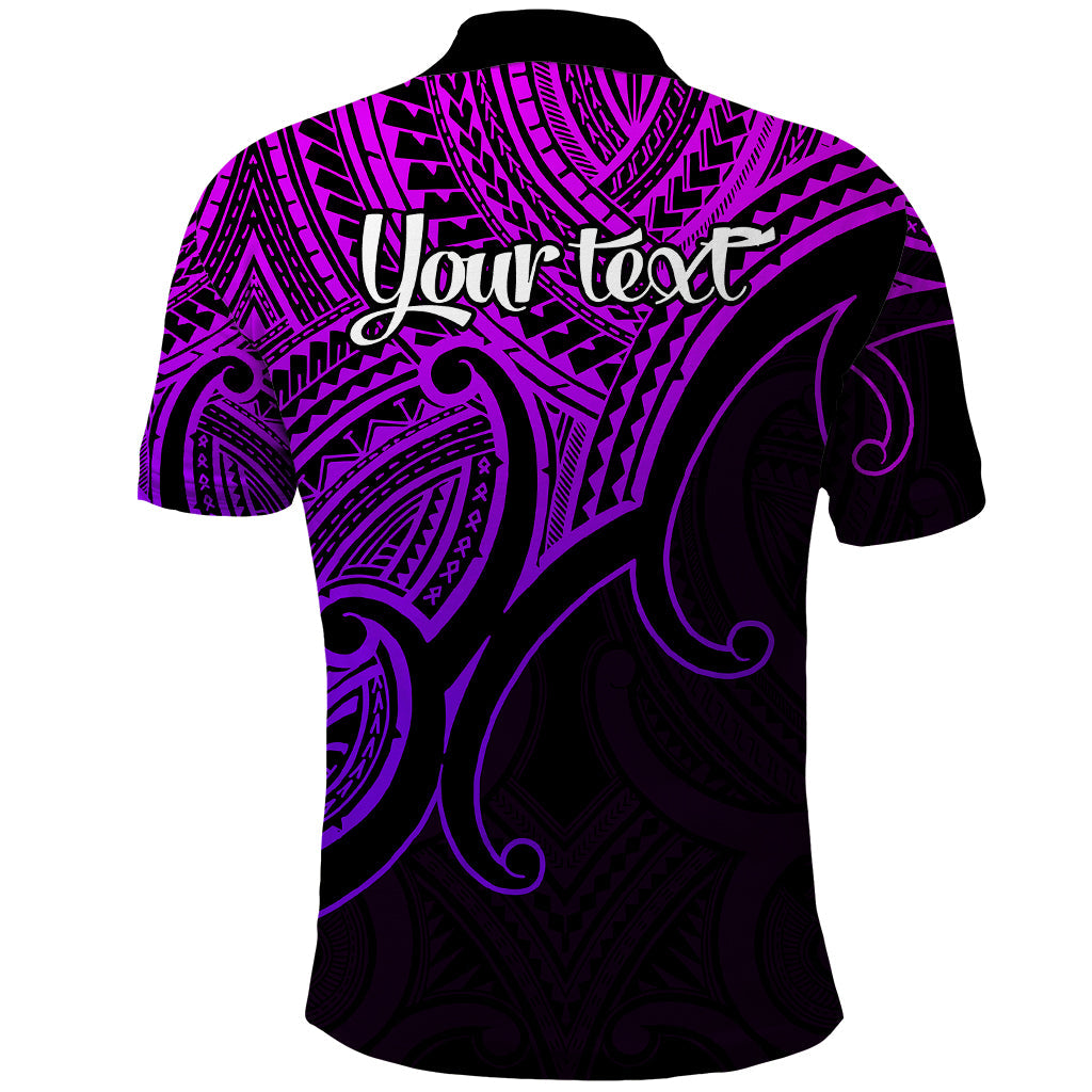 Custom Aotearoa Polynesian Polo Shirt with Maori Koru Purple LT9
