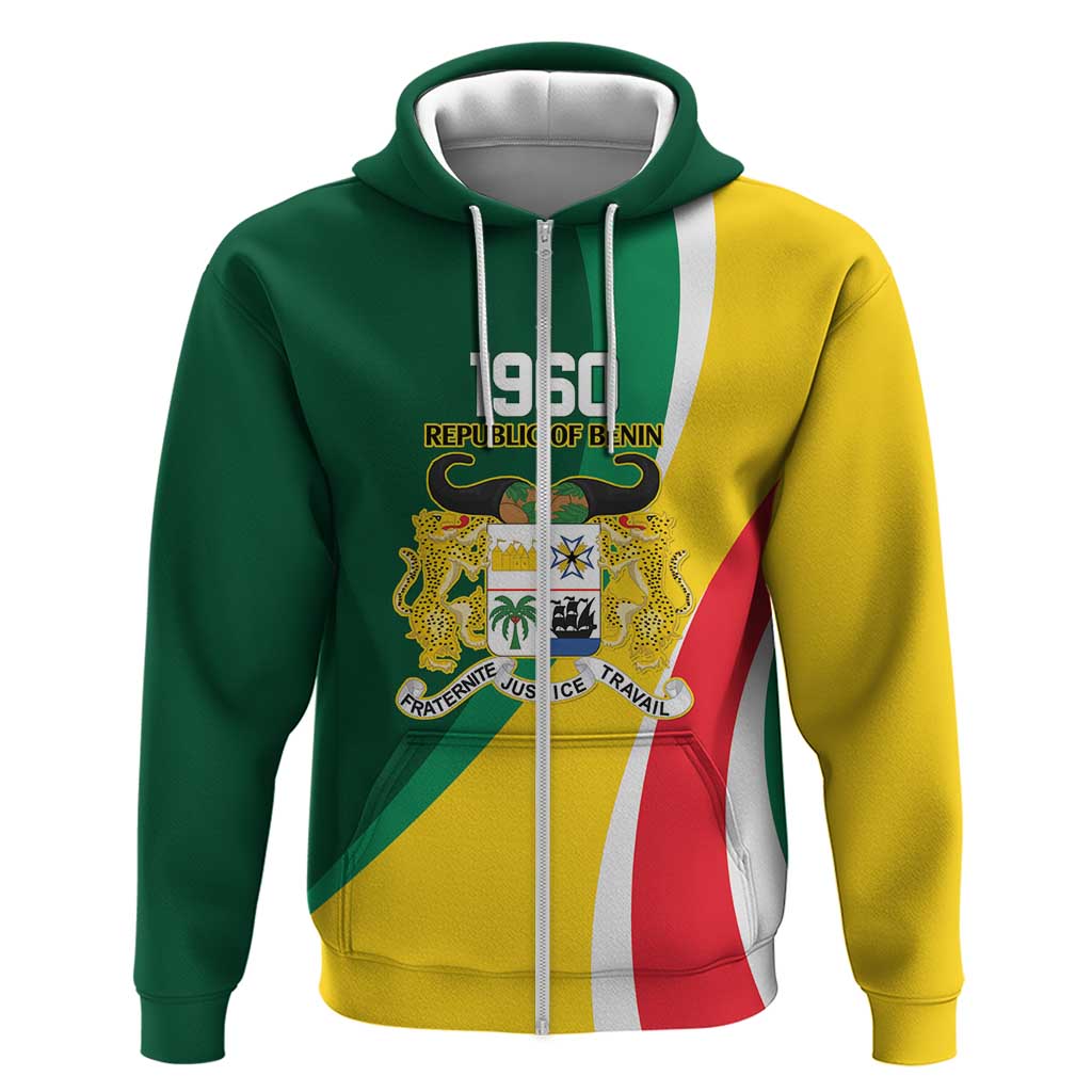 Benin Independence Day Personalized Hoodie Since 1960 Fraternite Justice Travail LT9