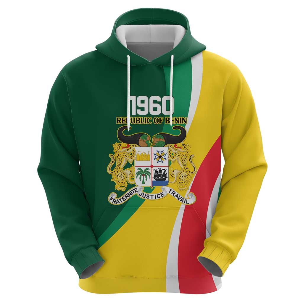 Benin Independence Day Personalized Hoodie Since 1960 Fraternite Justice Travail LT9
