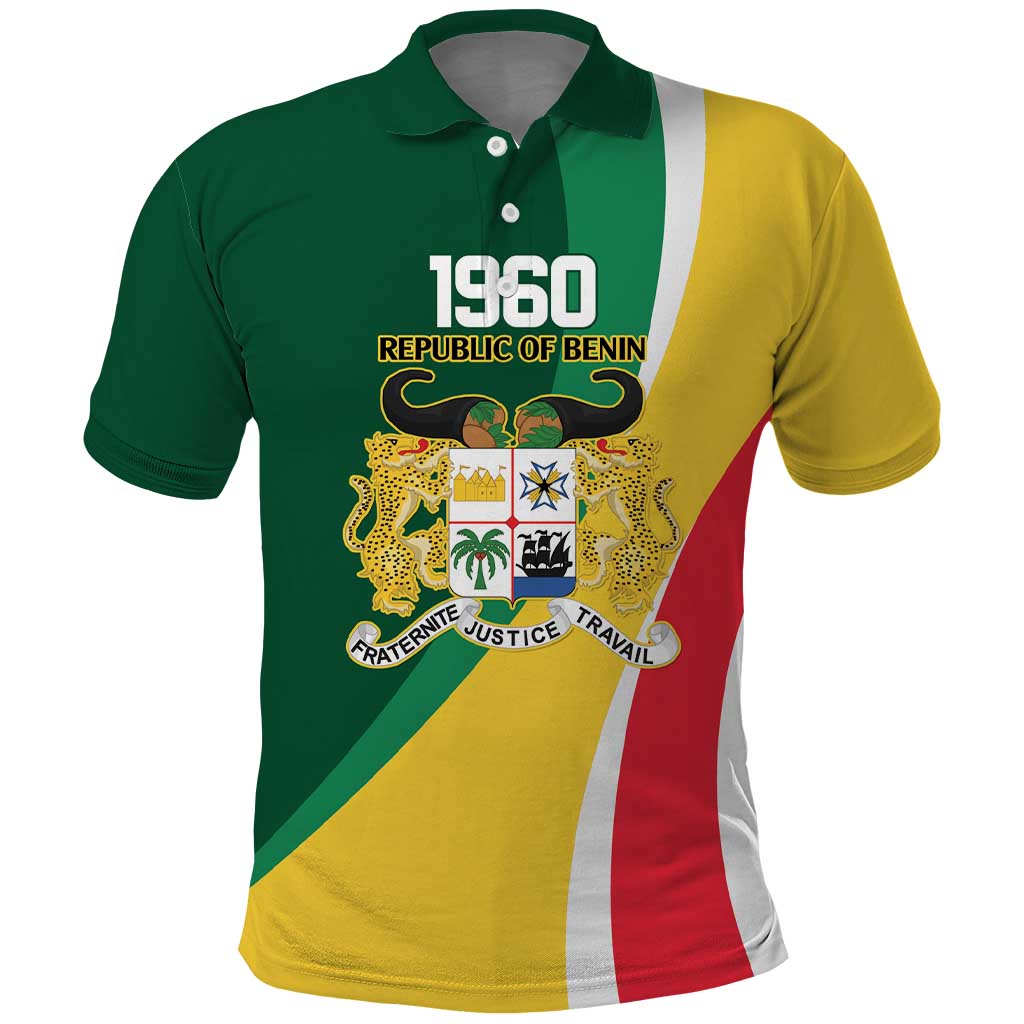 Benin Independence Day Personalized Polo Shirt Since 1960 Fraternite Justice Travail LT9