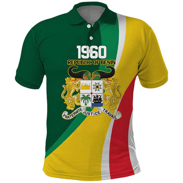 Benin Independence Day Personalized Polo Shirt Since 1960 Fraternite Justice Travail LT9