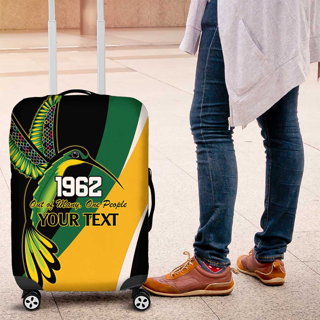Jamaica Independence Day Personalized Luggage Cover Green and Yellow Tribal Hummingbird LT9
