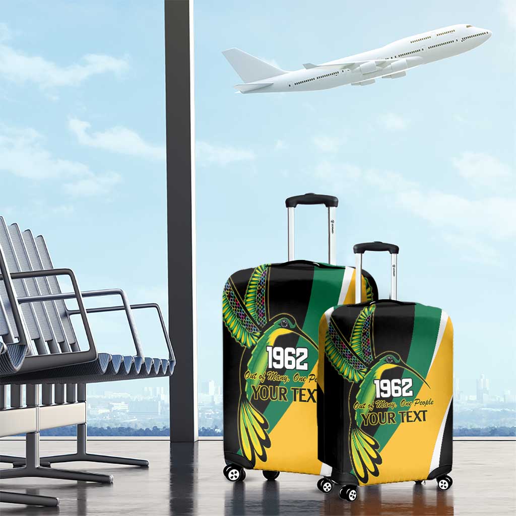 Jamaica Independence Day Personalized Luggage Cover Green and Yellow Tribal Hummingbird LT9