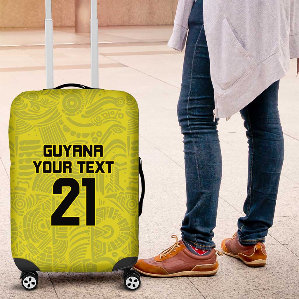 Golden Jaguars Football Custom Luggage Cover Proud of Guyana LT9