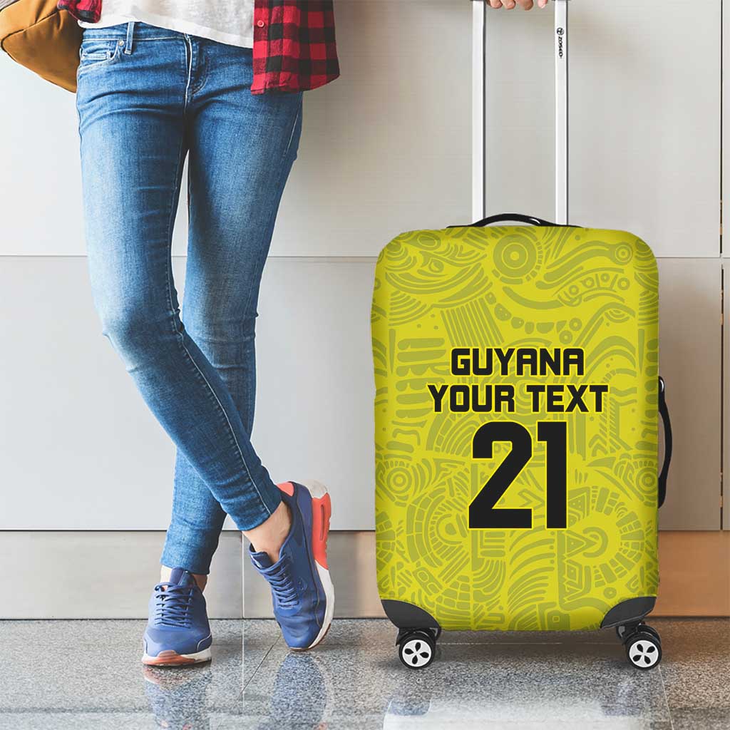 Golden Jaguars Football Custom Luggage Cover Proud of Guyana LT9