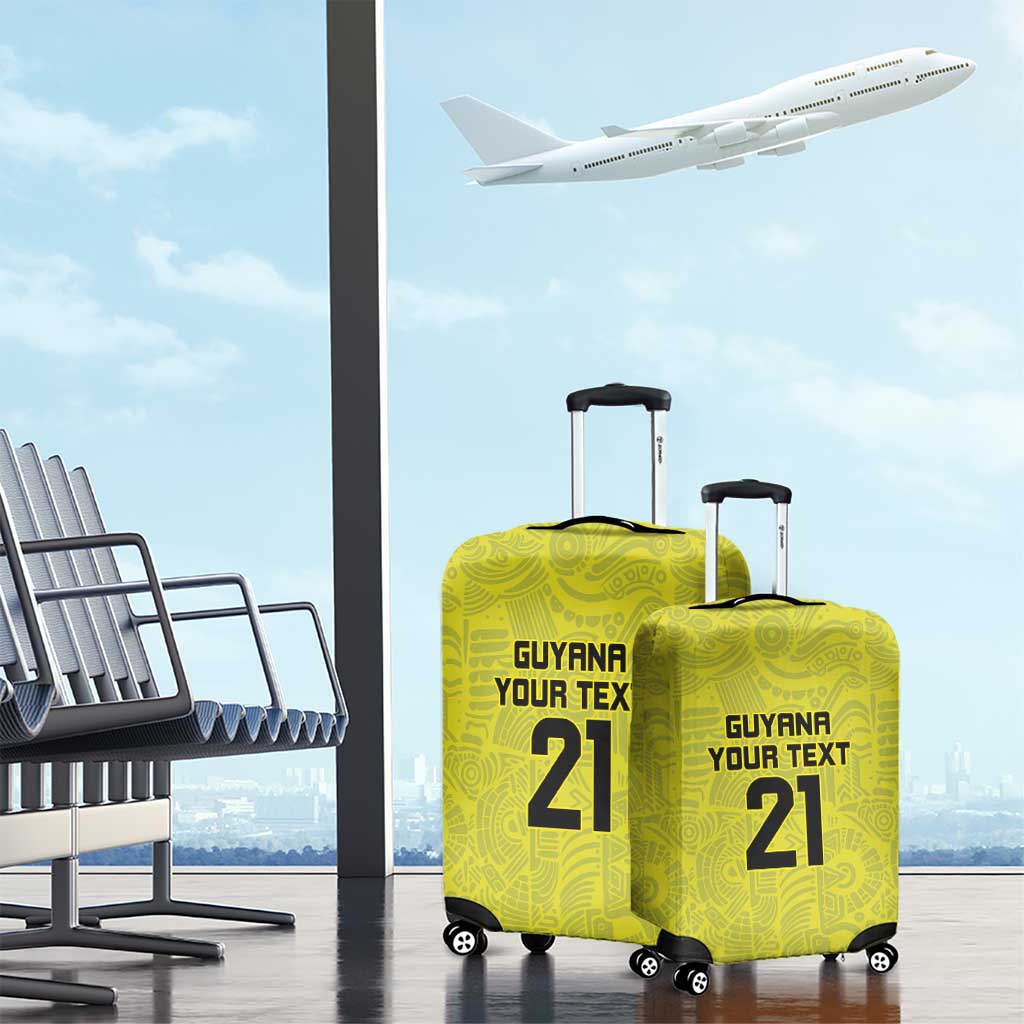Golden Jaguars Football Custom Luggage Cover Proud of Guyana LT9