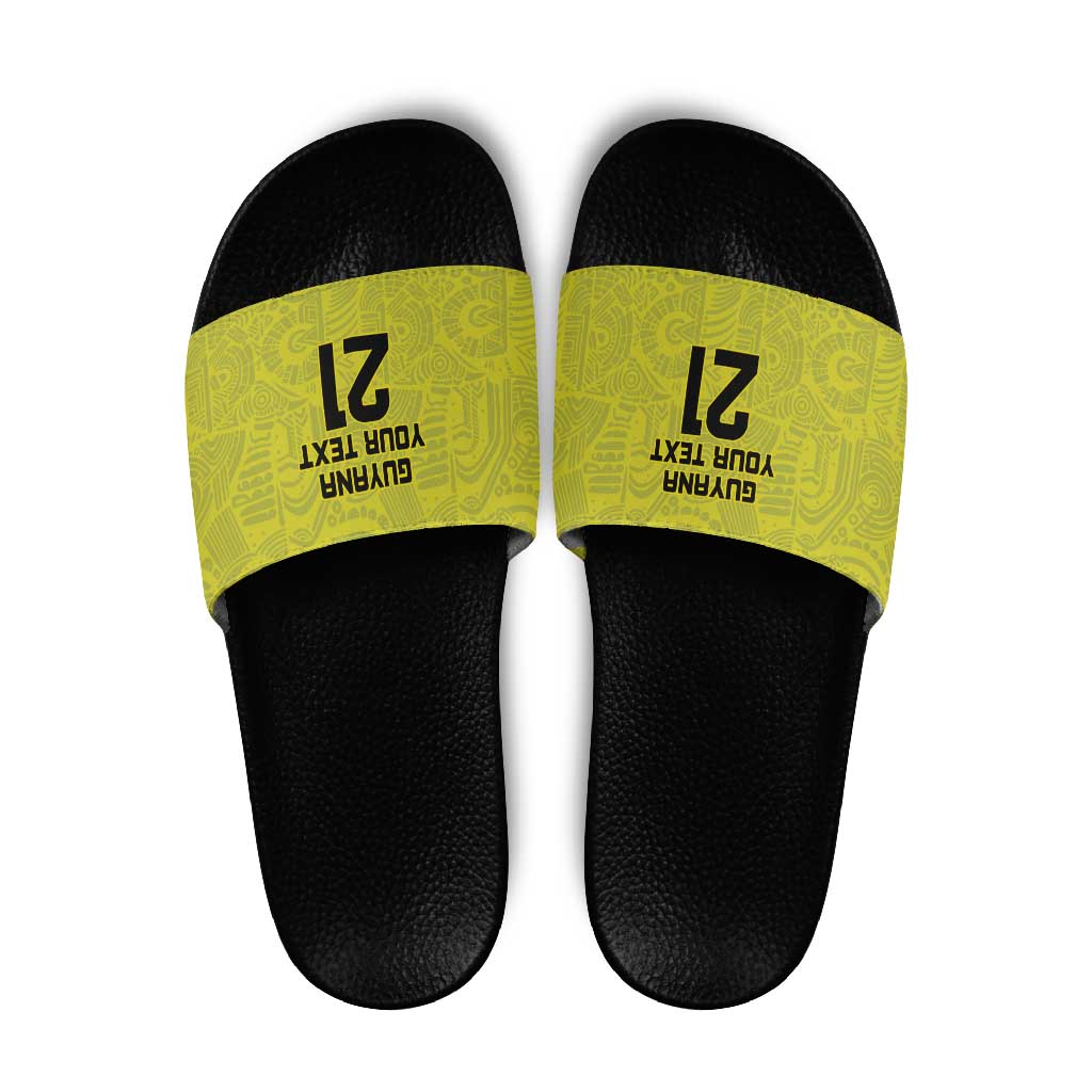 Golden Jaguars Football Custom Slide Sandals Proud of Guyana LT9