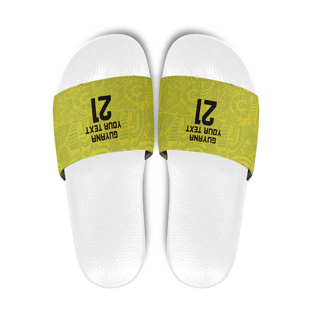 Golden Jaguars Football Custom Slide Sandals Proud of Guyana LT9