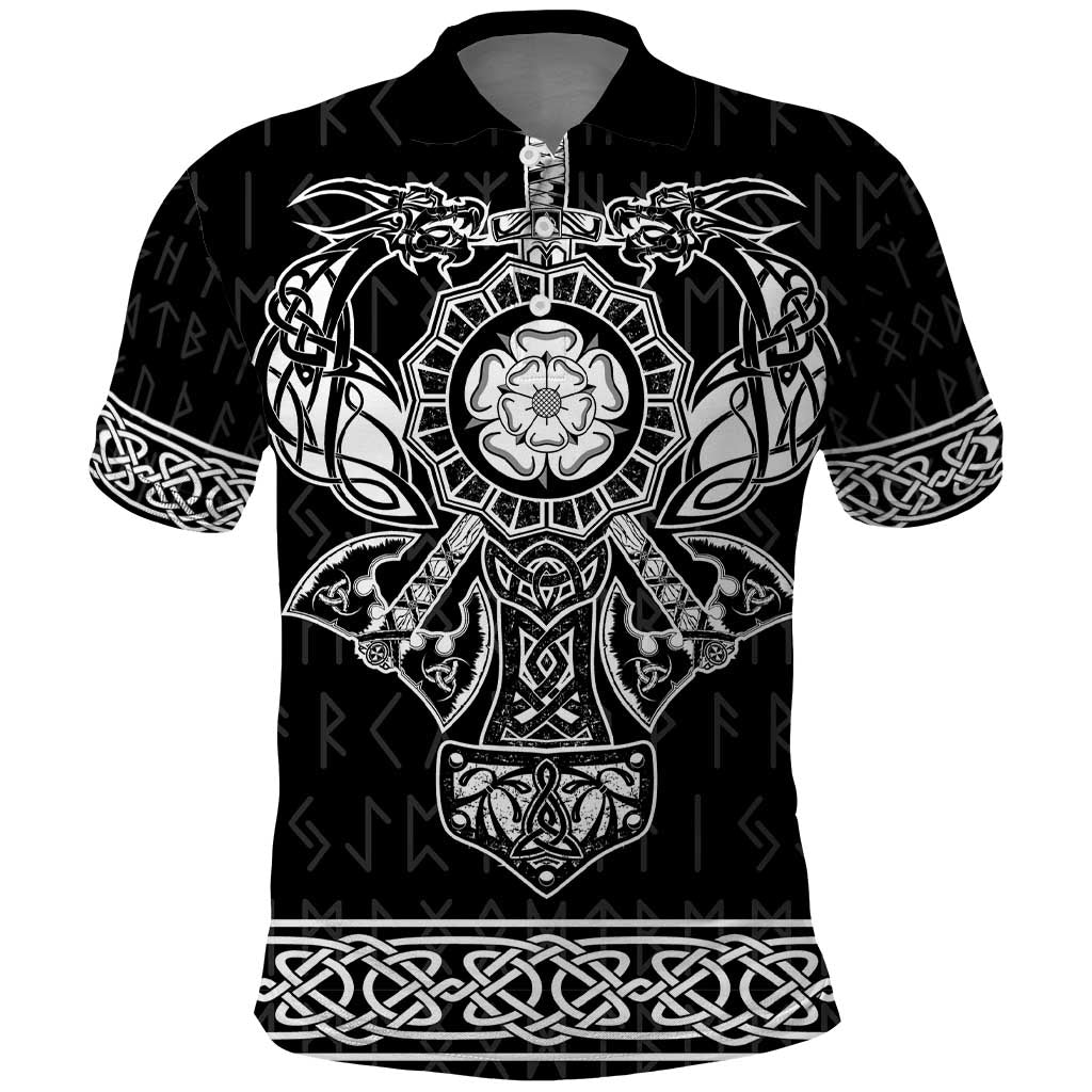 Vikings from Yorkshire Polo Shirt Black Spirit of Jorvik LT9