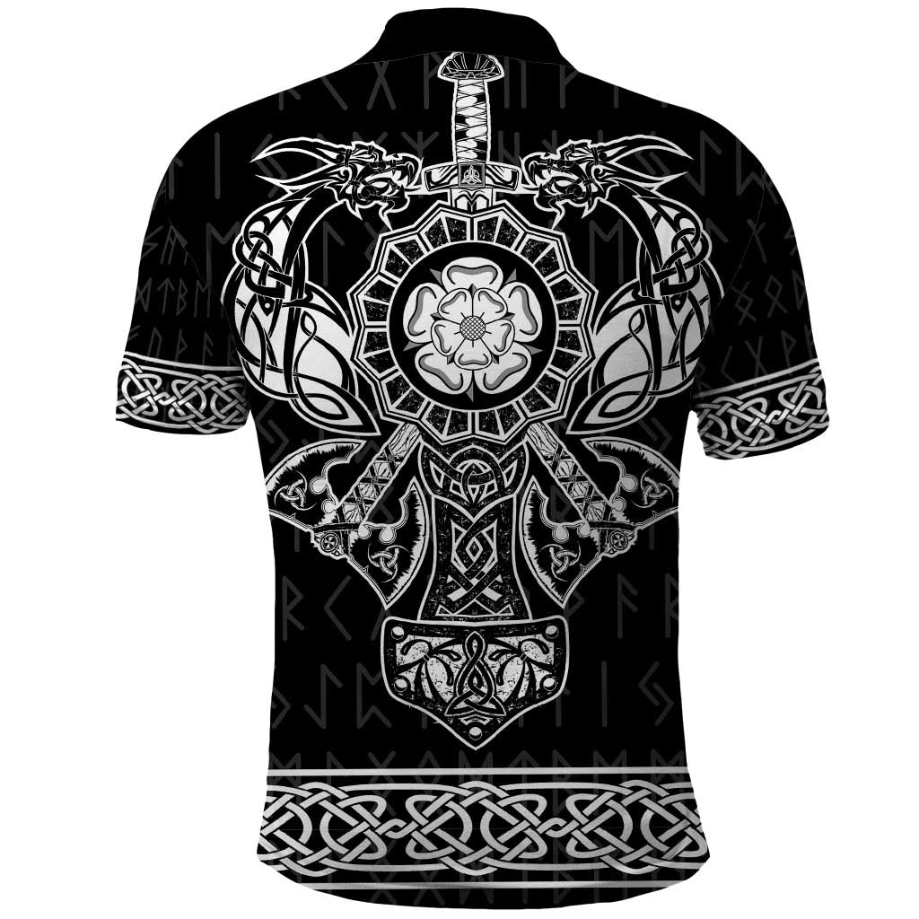 Vikings from Yorkshire Polo Shirt Black Spirit of Jorvik LT9