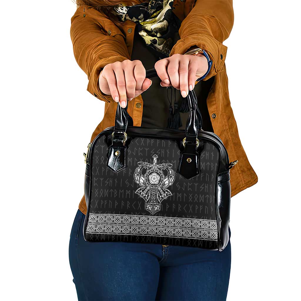 Vikings from Yorkshire Shoulder Handbag Black Spirit of Jorvik LT9
