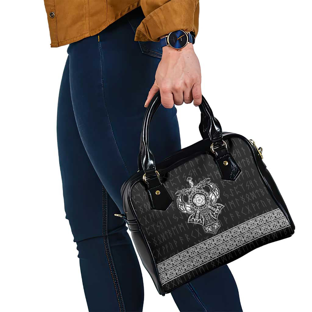 Vikings from Yorkshire Shoulder Handbag Black Spirit of Jorvik LT9