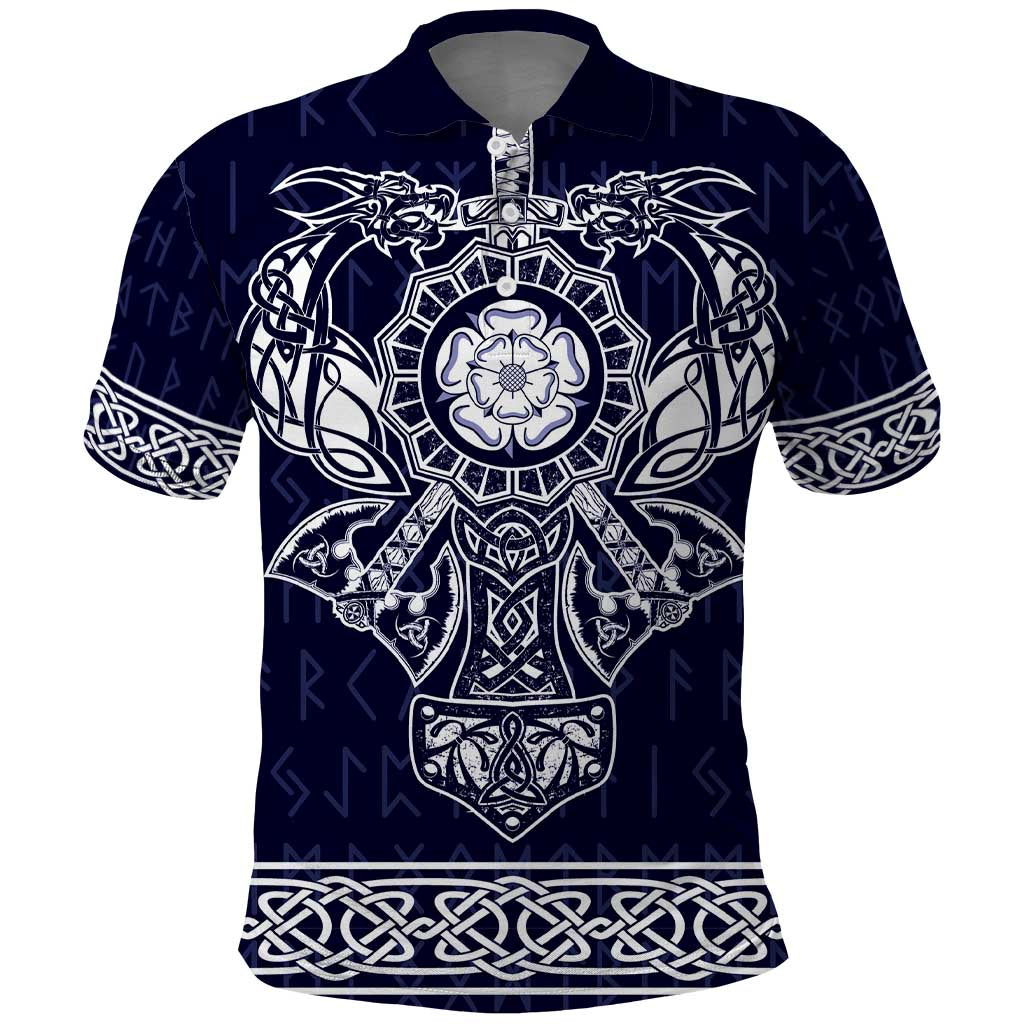 Vikings from Yorkshire Polo Shirt Blue Spirit of Jorvik LT9