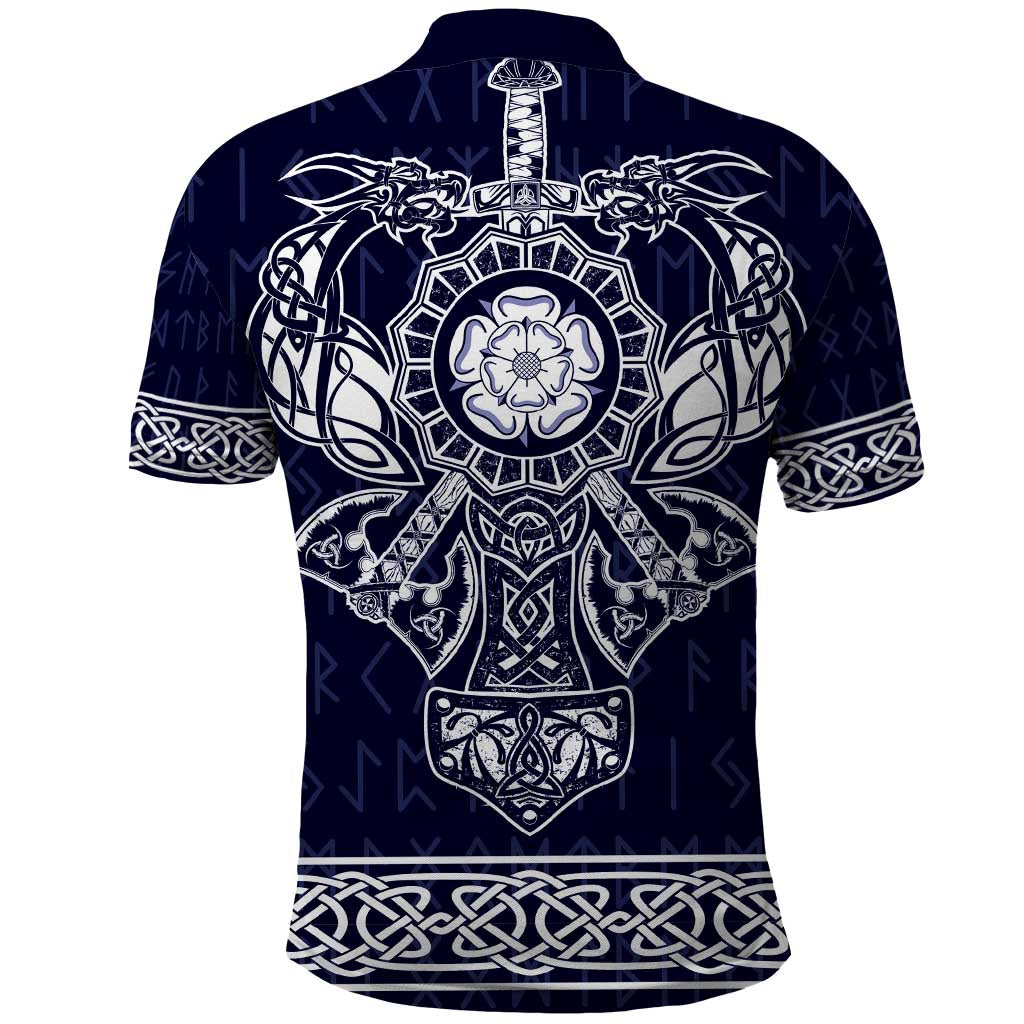 Vikings from Yorkshire Polo Shirt Blue Spirit of Jorvik LT9