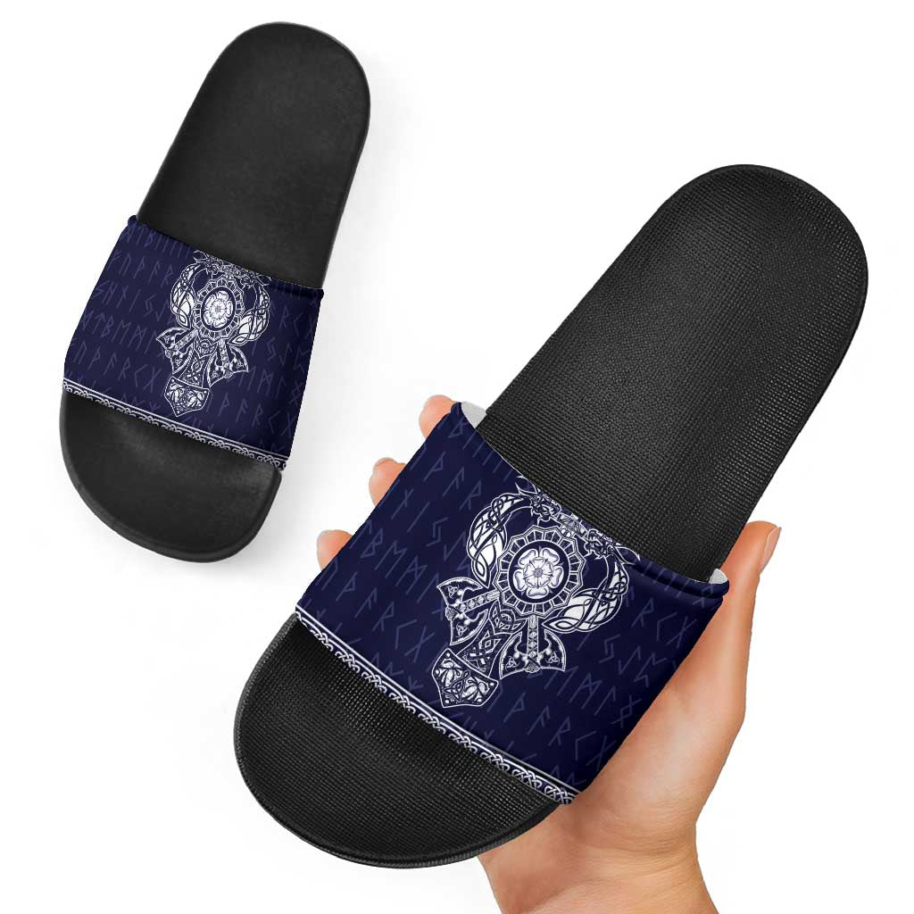 Vikings from Yorkshire Slide Sandals Blue Spirit of Jorvik LT9