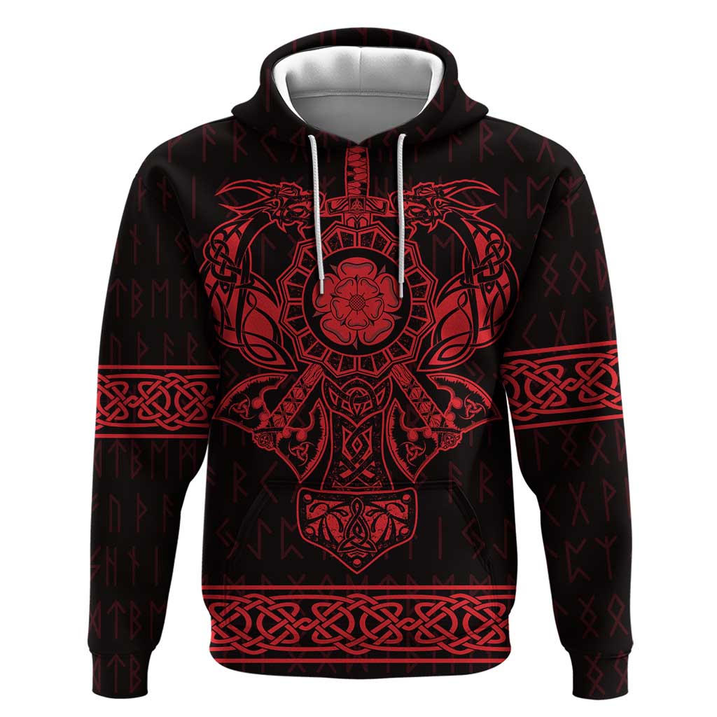 Vikings from Yorkshire Hoodie Red Spirit of Jorvik LT9