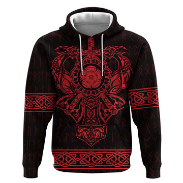 Vikings from Yorkshire Hoodie Red Spirit of Jorvik LT9
